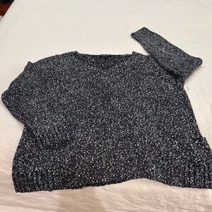 Eileen Fisher Black and White V-Neck Sweater